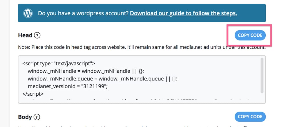 Copy Head Code