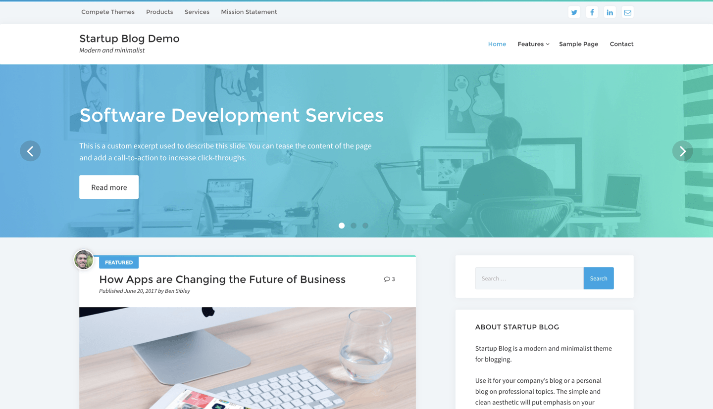 Top 5 Best Free WordPress Themes for Startups | Compete Themes