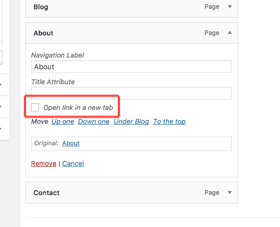 option to open link in a new tab