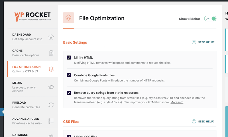 Wp Rocket File Optimization