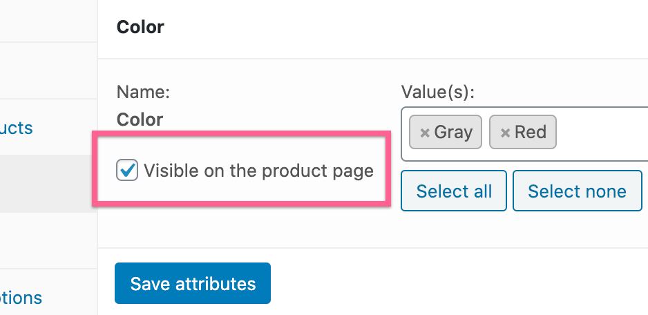 Visible On Product Page