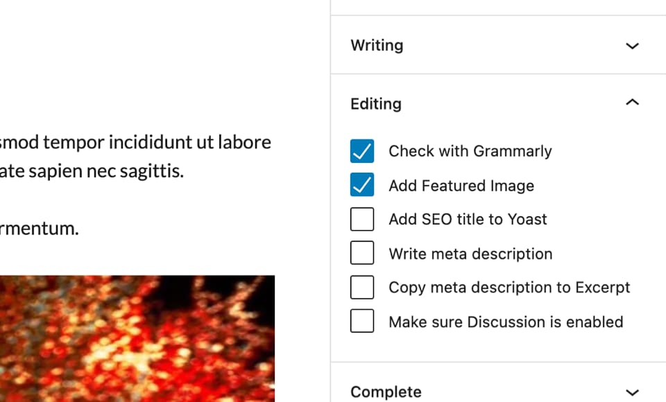 Checklist Small