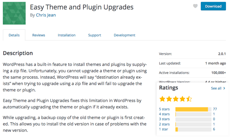 Easy Theme Plugin Upgrades