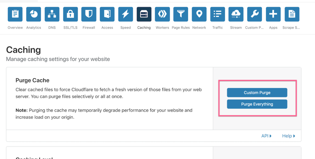 Cloudflare Clear Cache